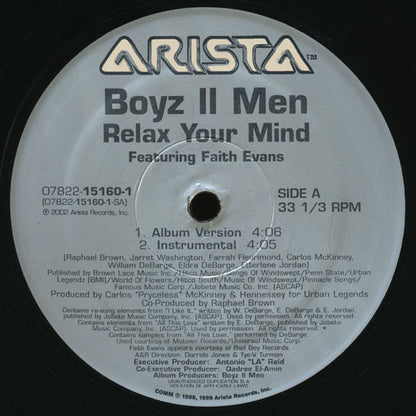 Boyz II Men Featuring Faith Evans : Relax Your Mind (12")