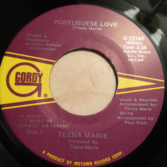 Teena Marie : Portuguese Love (7", Single)