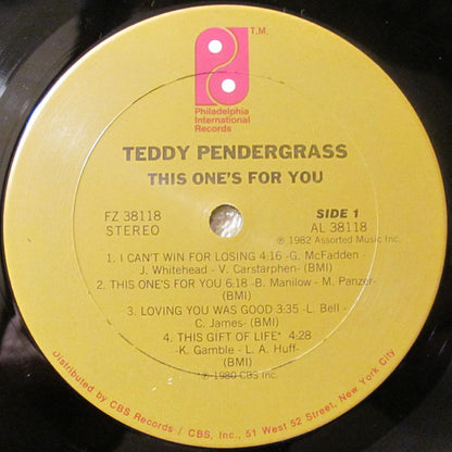 Teddy Pendergrass - This One's For You (LP, Album)