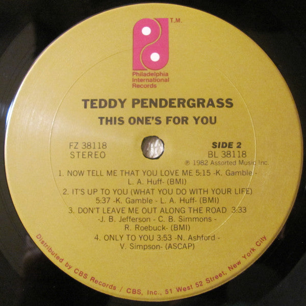 Teddy Pendergrass - This One's For You (LP, Album)