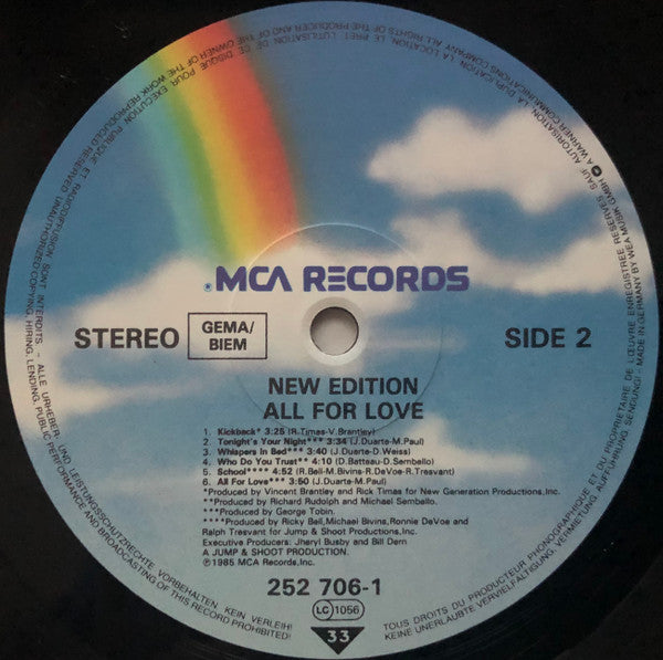 New Edition : All For Love (LP, Album)