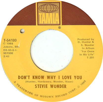 Stevie Wonder - My Cherie Amour / Don't Know Why I Love You (7", Single)