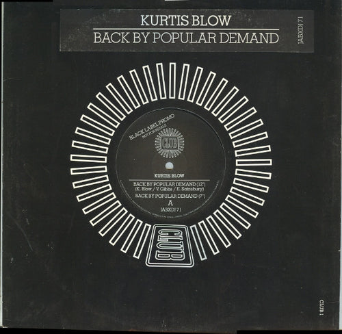 Kurtis Blow : Back By Popular Demand (12", Promo)
