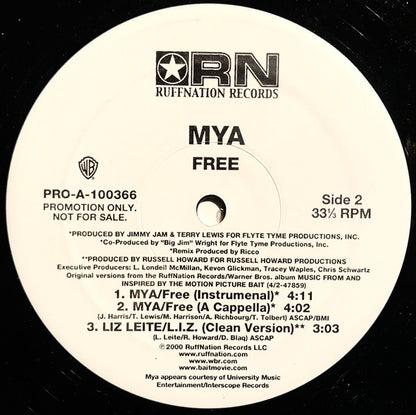 Mya : Free (12", Promo)