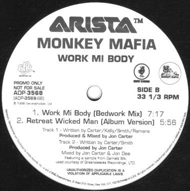 Monkey Mafia : Work Mi Body (12", Promo)