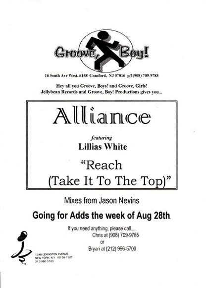 Jason Nevins Presents The Alliance* Featuring Lillias White : Reach (Take It To The Top) (12")