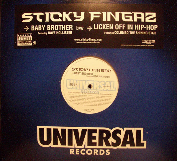 Sticky Fingaz - Baby Brother / Licken Off In Hip Hop (12", Promo)