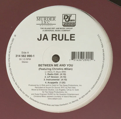 Ja Rule : Between Me And You (12")