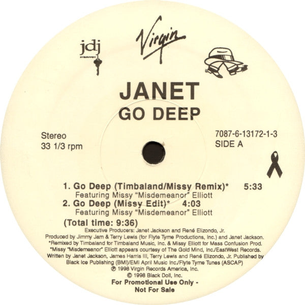 Janet Jackson : Go Deep (12", Single, Promo)