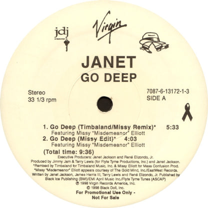 Janet Jackson : Go Deep (12", Single, Promo)