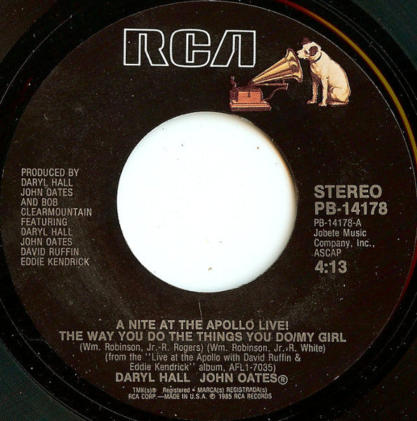 Daryl Hall & John Oates : A Nite At The Apollo Live! (7", Styrene, Ind)
