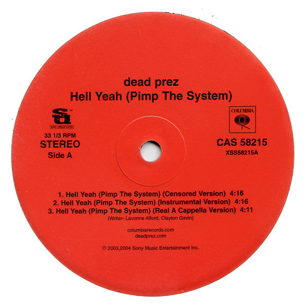 dead prez : Hell Yeah (12", Promo)