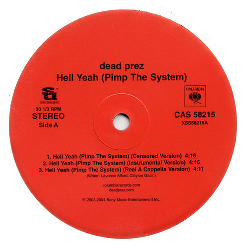 dead prez : Hell Yeah (12", Promo)