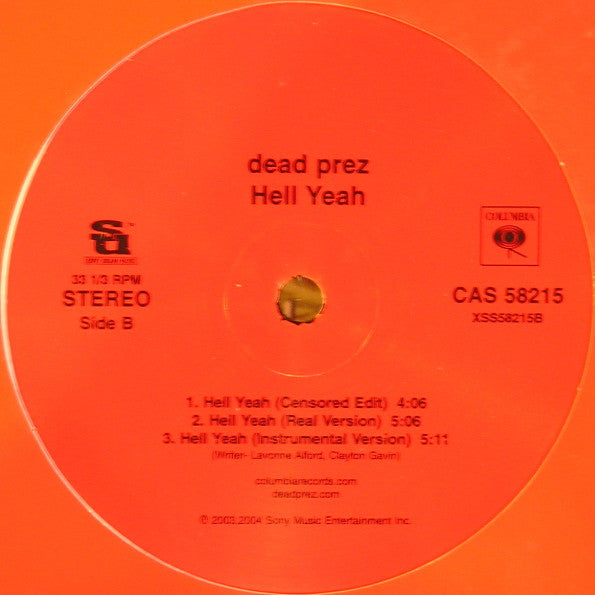 dead prez : Hell Yeah (12", Promo)