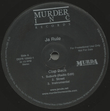 Ja Rule : Clap Back / The Crown (12", Promo)