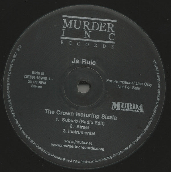 Ja Rule : Clap Back / The Crown (12", Promo)