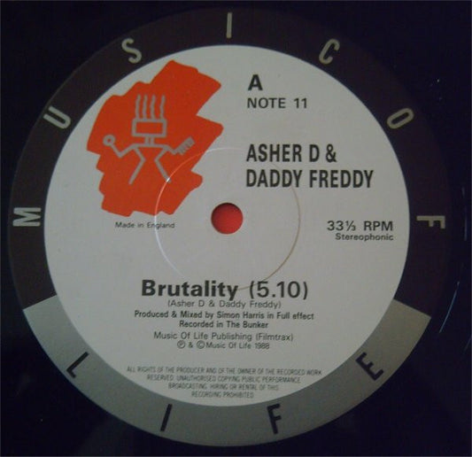 Asher D & Daddy Freddy : Brutality (12", Single)