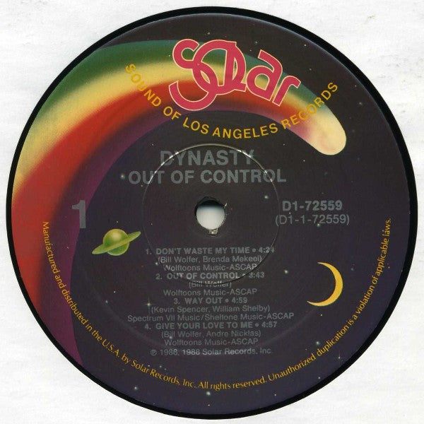Dynasty - Out Of Control (LP, Album, All)