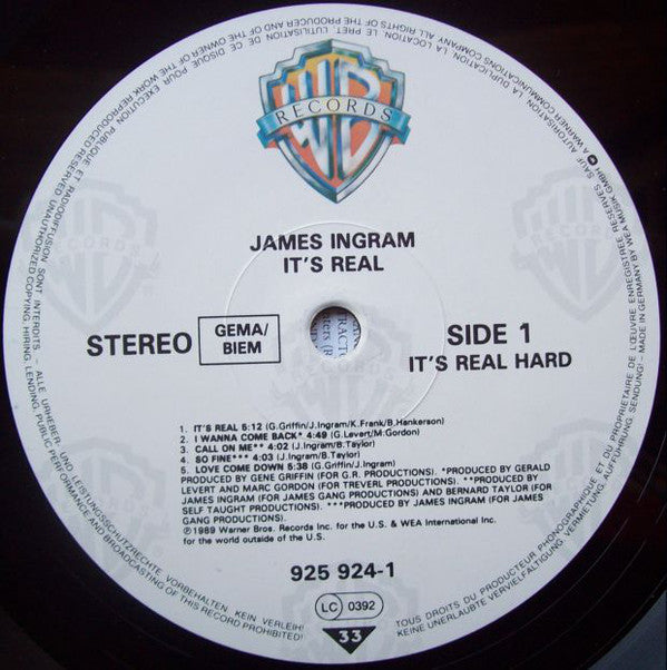 James Ingram : It's Real (LP, Album)