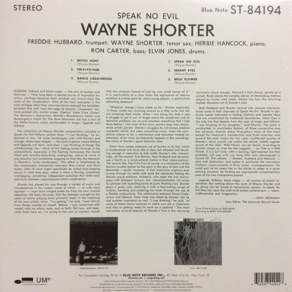 Wayne Shorter - Speak No Evil (LP, Album, RE, 180)
