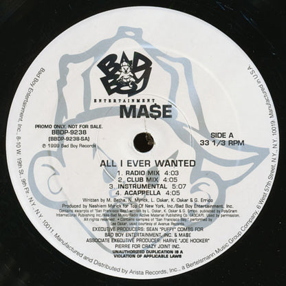 Ma$e* : All I Ever Wanted / From Scratch (12", Promo)