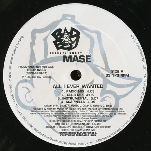 Ma$e* : All I Ever Wanted / From Scratch (12", Promo)
