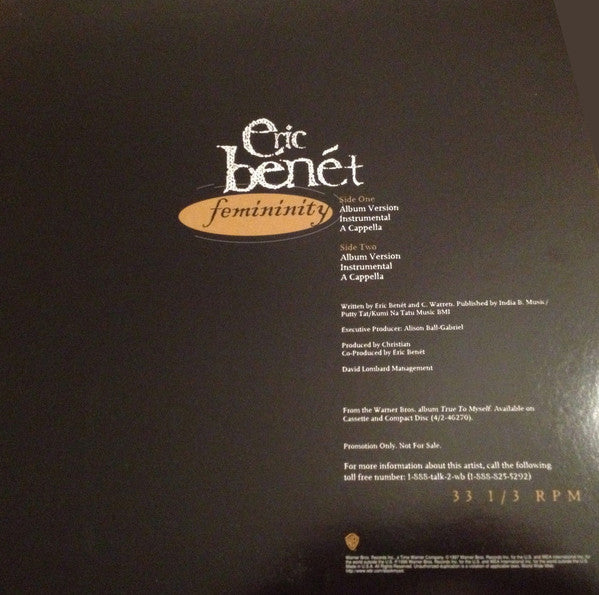 Eric Benét - Femininity (12", Promo)