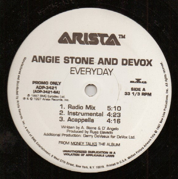 Angie Stone And Devox / Brand Nubian - Everyday / Keep It Bubblin' (12", Promo)