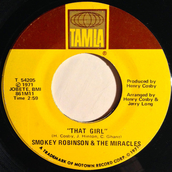 The Miracles : I Don't Blame You At All (7")