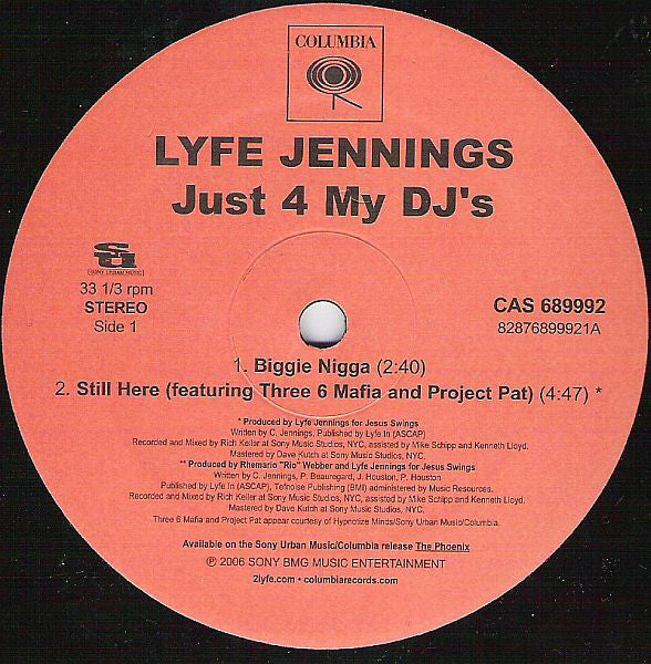 Lyfe Jennings - Just 4 My DJ's (12")