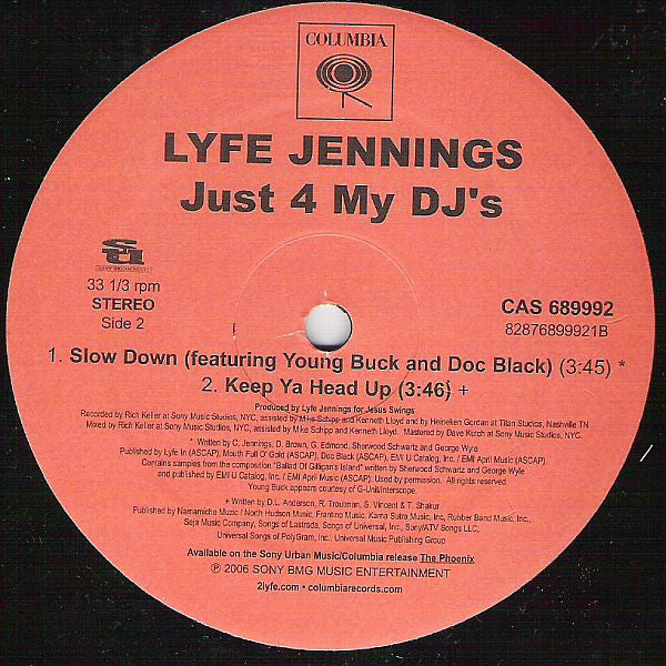 Lyfe Jennings - Just 4 My DJ's (12")