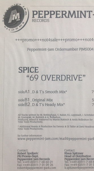 Spice : 69 Overdrive (12", Promo)
