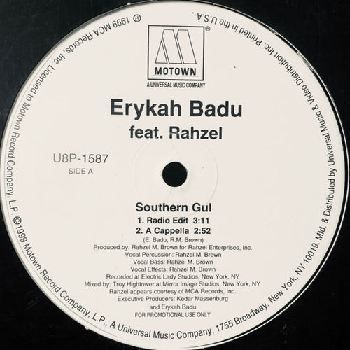Erykah Badu : Southern Gul (12", Promo)