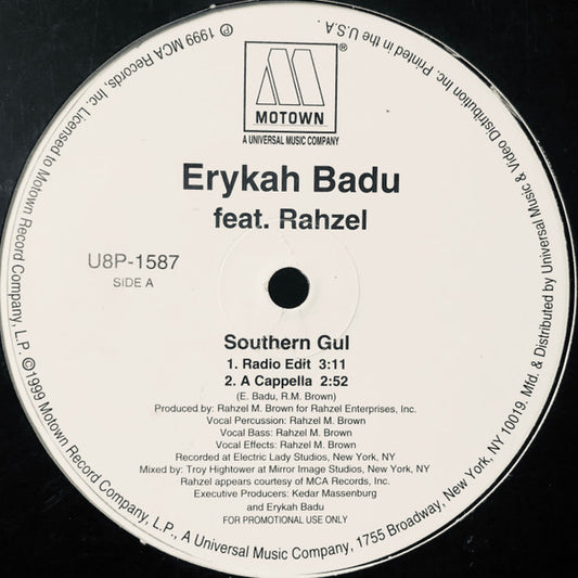 Erykah Badu : Southern Gul (12", Promo)