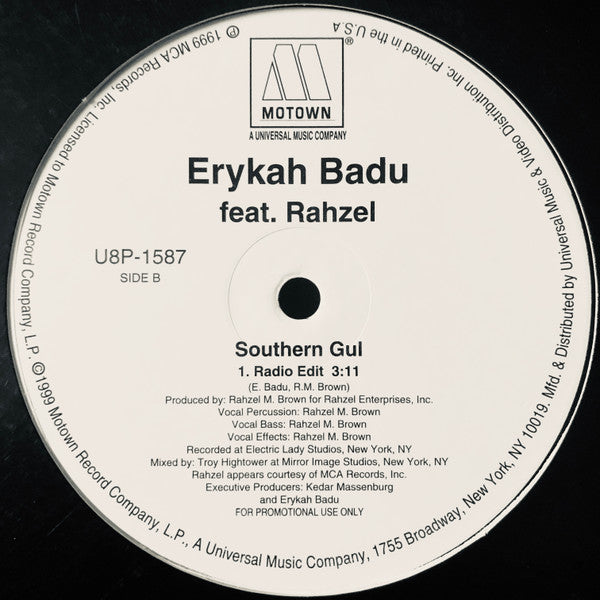 Erykah Badu : Southern Gul (12", Promo)