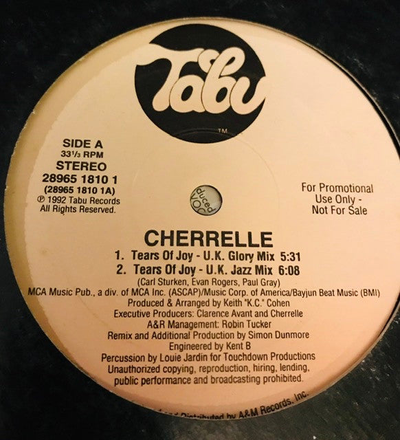 Cherrelle : Tears Of Joy (12", Promo)