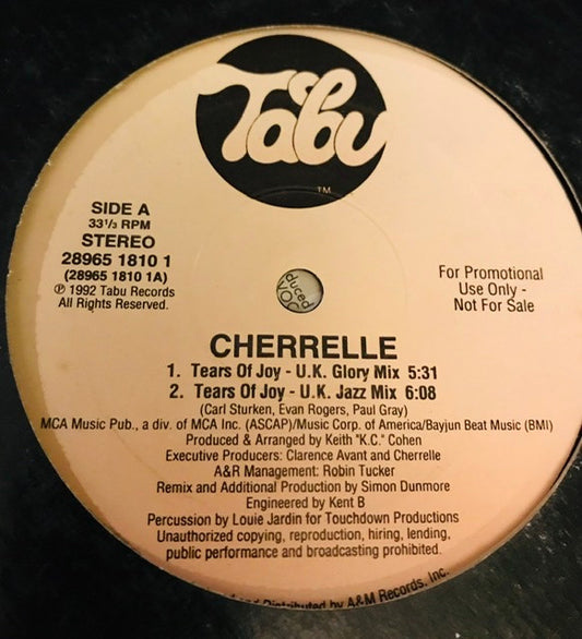 Cherrelle : Tears Of Joy (12", Promo)