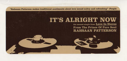 Rahsaan Patterson : It's Alright Now (12", Promo)