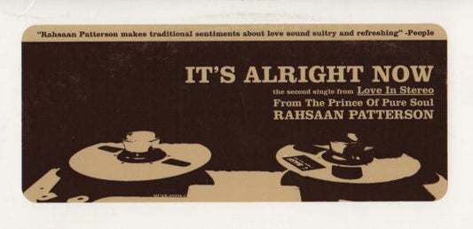 Rahsaan Patterson : It's Alright Now (12", Promo)