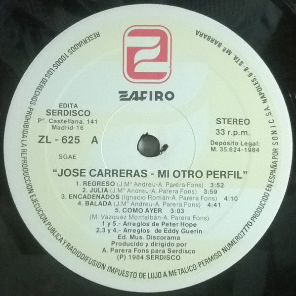 José Carreras : Mi Otro Perfil (LP, Album)