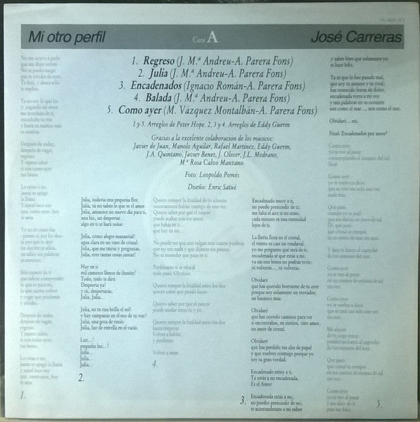 José Carreras : Mi Otro Perfil (LP, Album)