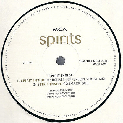 Spirits - Spirit Inside (Serious Rope & Marshall Jefferson Club Mixes) (12", Single)