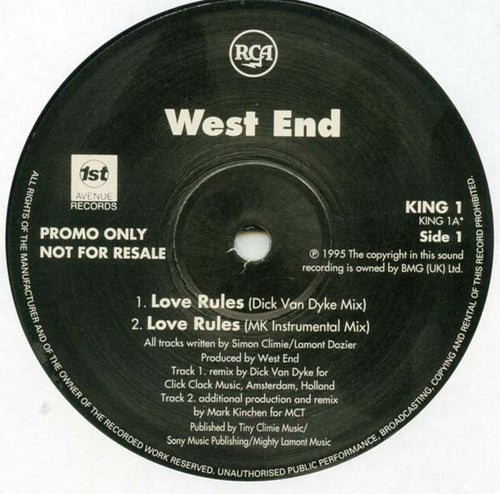 West End : Love Rules (12", Promo)