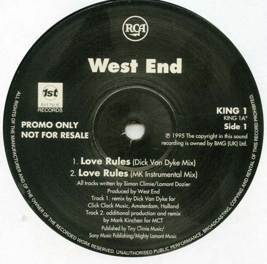 West End : Love Rules (12", Promo)