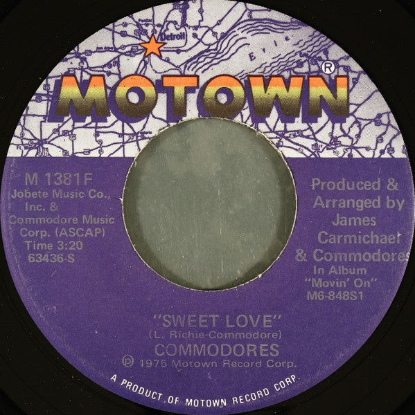 Commodores : Sweet Love / Better Never Than Forever (7", Single)