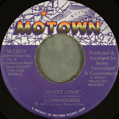 Commodores : Sweet Love / Better Never Than Forever (7", Single)