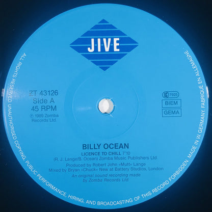 Billy Ocean : Licence To Chill (12", Maxi)