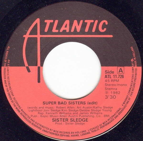 Sister Sledge : Super Bad Sisters (7", Single)