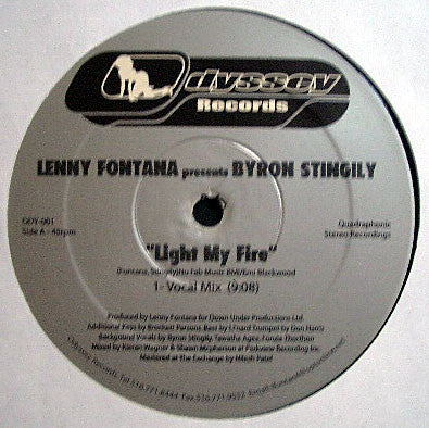 Lenny Fontana Presents Byron Stingily : Light My Fire (12")