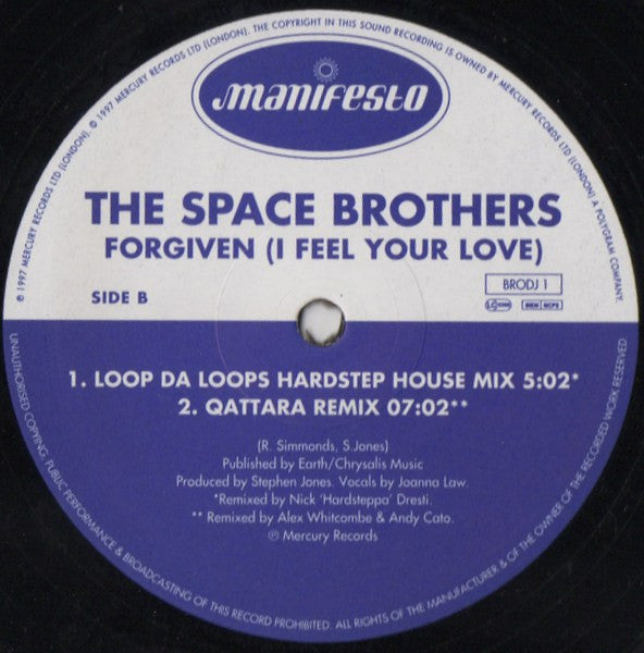 The Space Brothers - Forgiven (I Feel Your Love) (12", Promo)